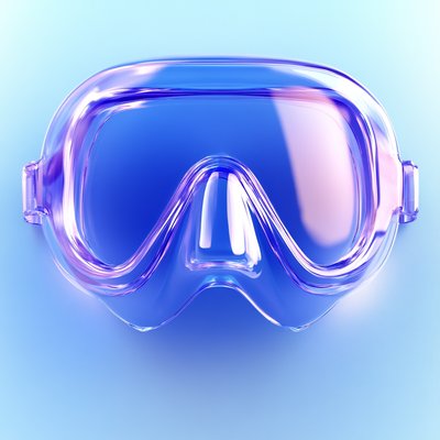 Stylized Swimming Goggles on Gradient Background