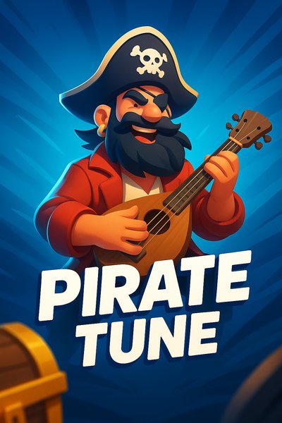 Dynamic Pirate Illustration with Bold Typography