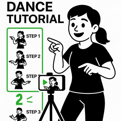 Educational Dance Tutorial Graphic with Step-by-Step Instructions