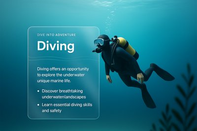 3D Web Design Illustration Featuring Diving Adventure