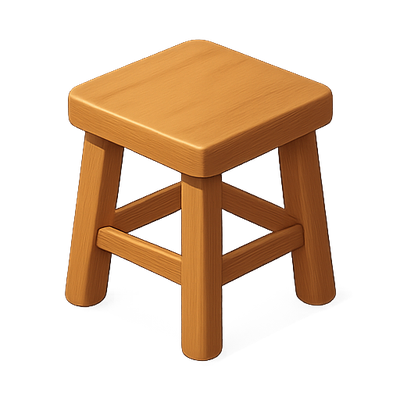 Simple Wooden Stool Graphic in Minimalist Style