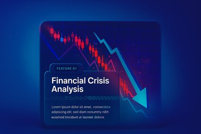 3D Financial Crisis Illustration with Market Trends