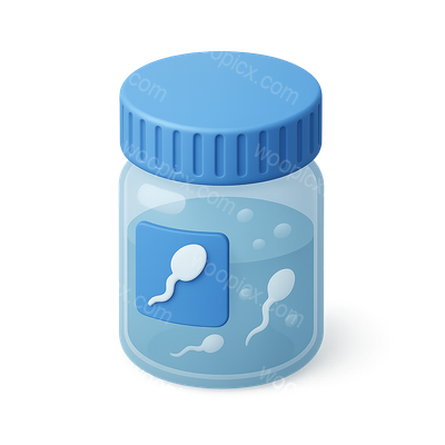 3D Icon of a Sperm Bank Container with Blue Lid