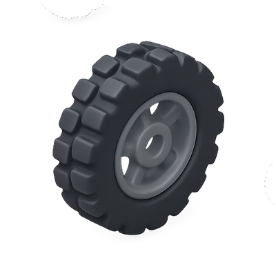 3D Model of a Rugged Tire with Tread Design