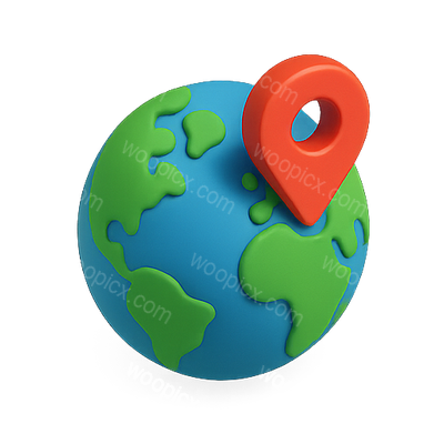 3D Globe with Location Pin Graphic