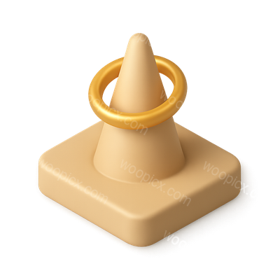 Stylish 3D Ring Holder Icon in Isometric View