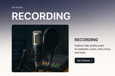 Stylish Web Page Design for Audio Recording Services