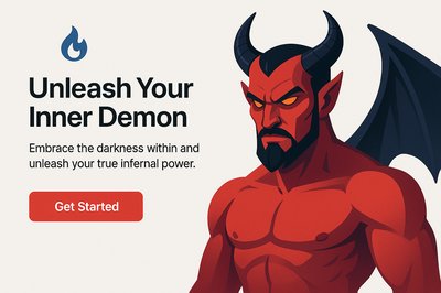 Striking Landing Page Design Featuring Inner Demon Theme