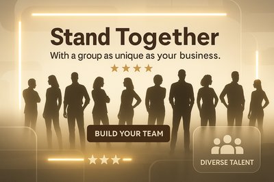 Team Building Promotional Graphic Emphasizing Diversity