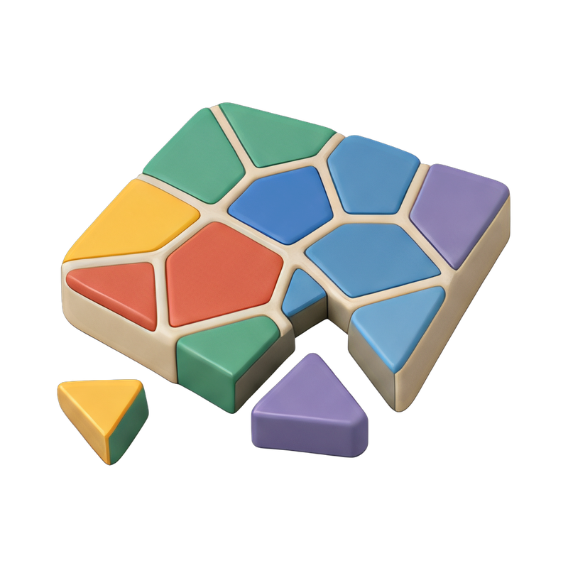 colorful broken mosaic tiles