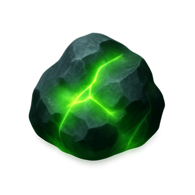 Glowing Uranium Ore Icon in 3D Design