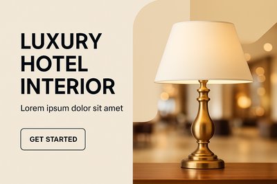 Modern Luxury Hotel Interior Design with Bold Typography
