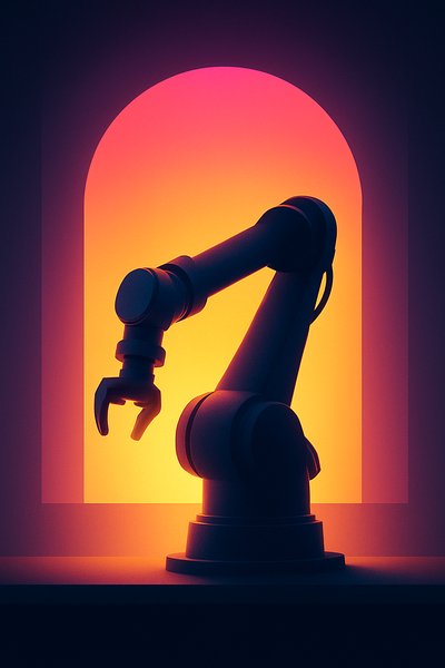 Illuminated Industrial Robot in Smart Factory