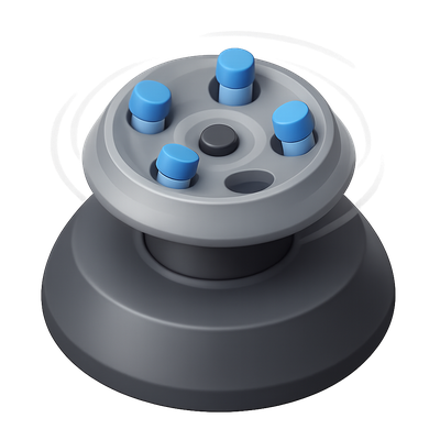 3D Centrifuge Icon with Volumetric Detail