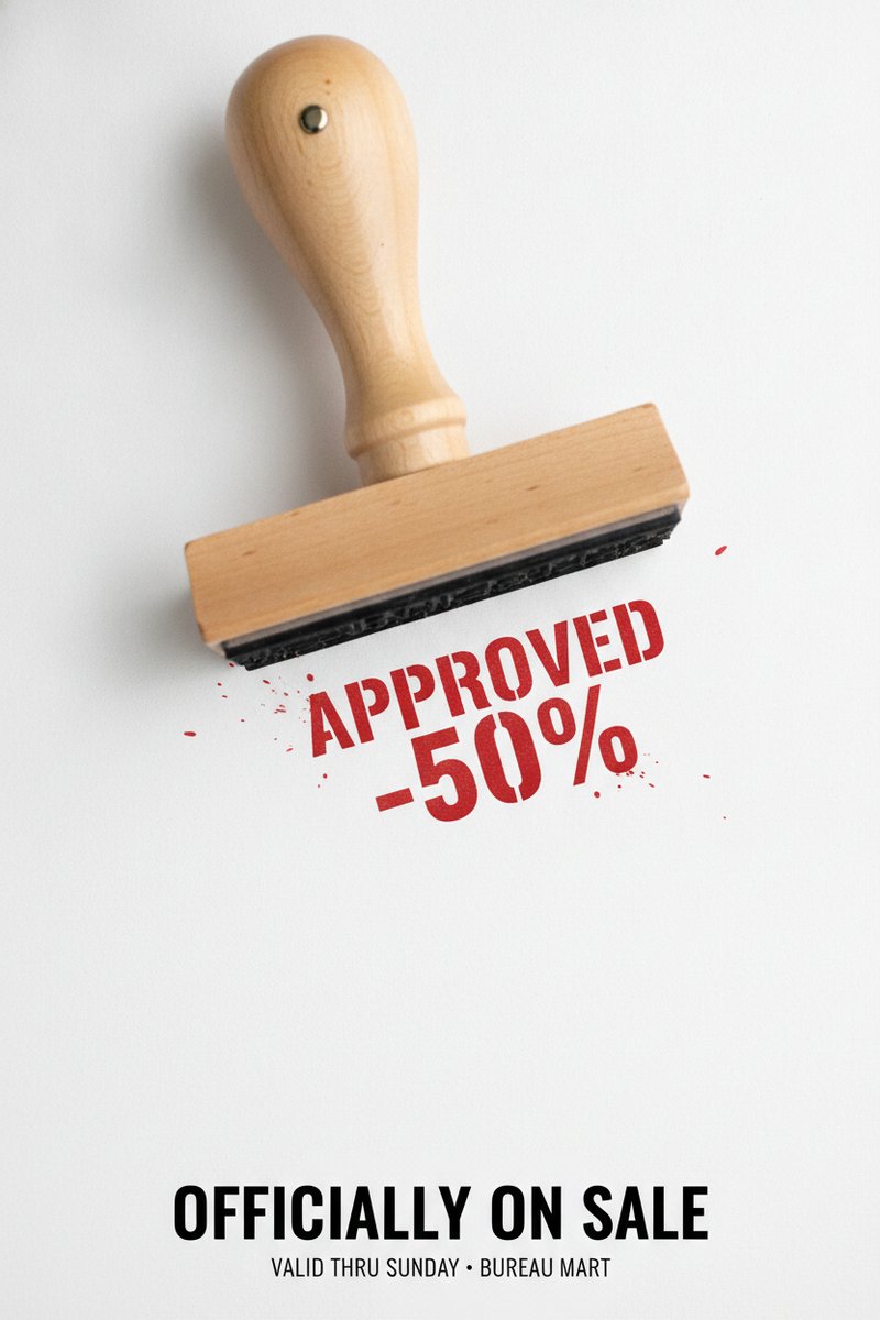 Rubber stamp sale announcement