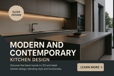Modern Kitchen Design with LED and Sleek Aesthetic