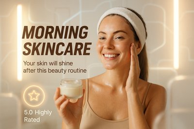 Morning Skincare Promotional Image with Aesthetic Appeal