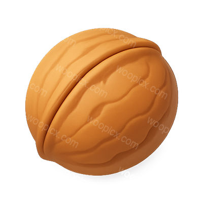 Realistic Walnut 3D Render for Food Illustration