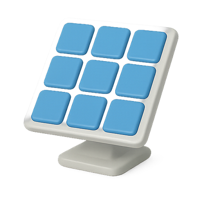 Stylized 3D Square Button Display