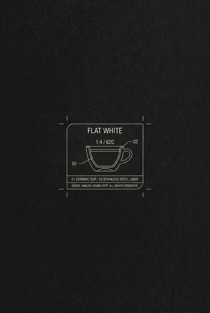 Flat white coffee cup