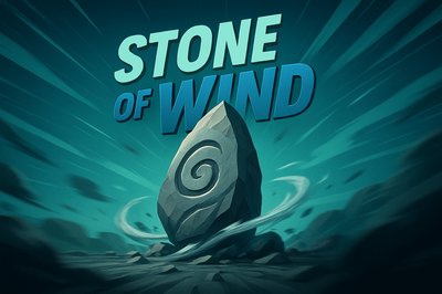 Dynamic Stone of Wind Illustration with Vibrant Colors