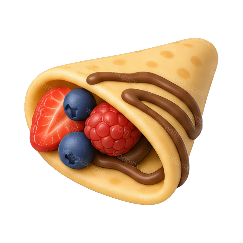 Crepe folded with fresh berries