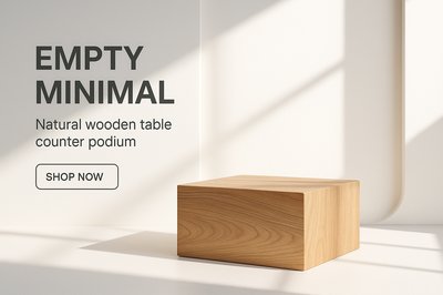 Minimal Wooden Table Display for Luxury Products