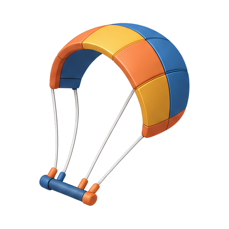 colorful kitesurfing kite in action