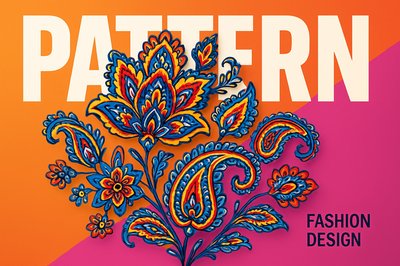 Vibrant Floral Pattern with Bold Typography