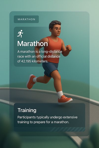 3D Marathon Illustration with Training Information