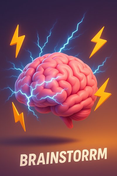 Dynamic 3D Cartoon Brain with Lightning Effects
