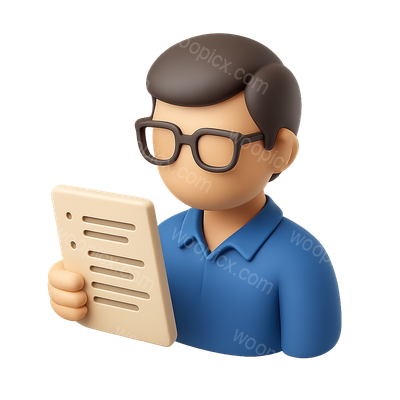 3D Icon of a Screenwriter Holding a Script