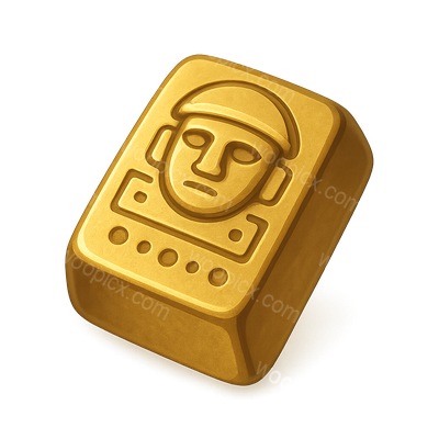 Stylized 3D Gold Bar Icon with Face Design
