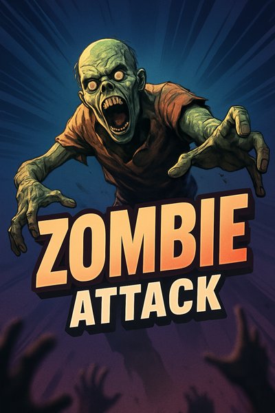 Dynamic Zombie Attack Illustration with Bold Text