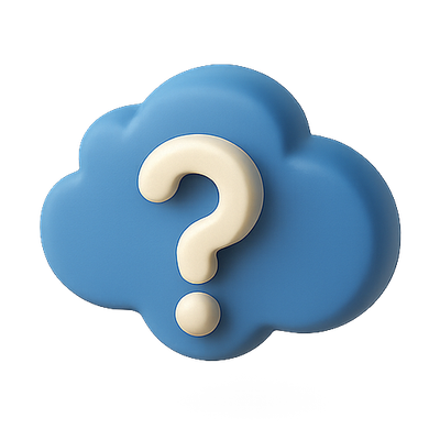 3D Cloud Icon with Question Mark for Inquiry Themes