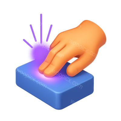 3D Tribochromic Glow Icon with Hand Interaction