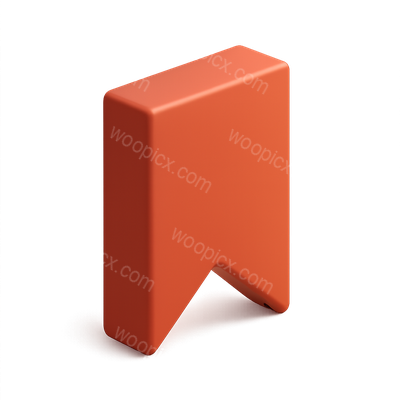 Stylish 3D Bookmark Icon with Isometric View