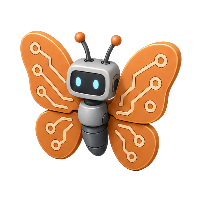 robot butterfly with circuit wings