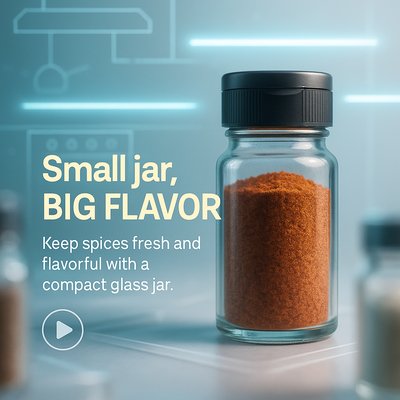 Compact Spice Jar Promotion with Modern Aesthetic
