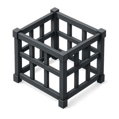 3D Slat Armor Icon with Isometric View