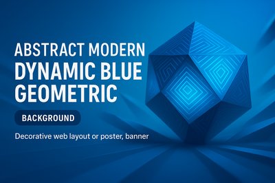 Abstract Geometric Background with Dynamic Blue Design