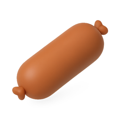 Stylized Cartoon Sausage Illustration