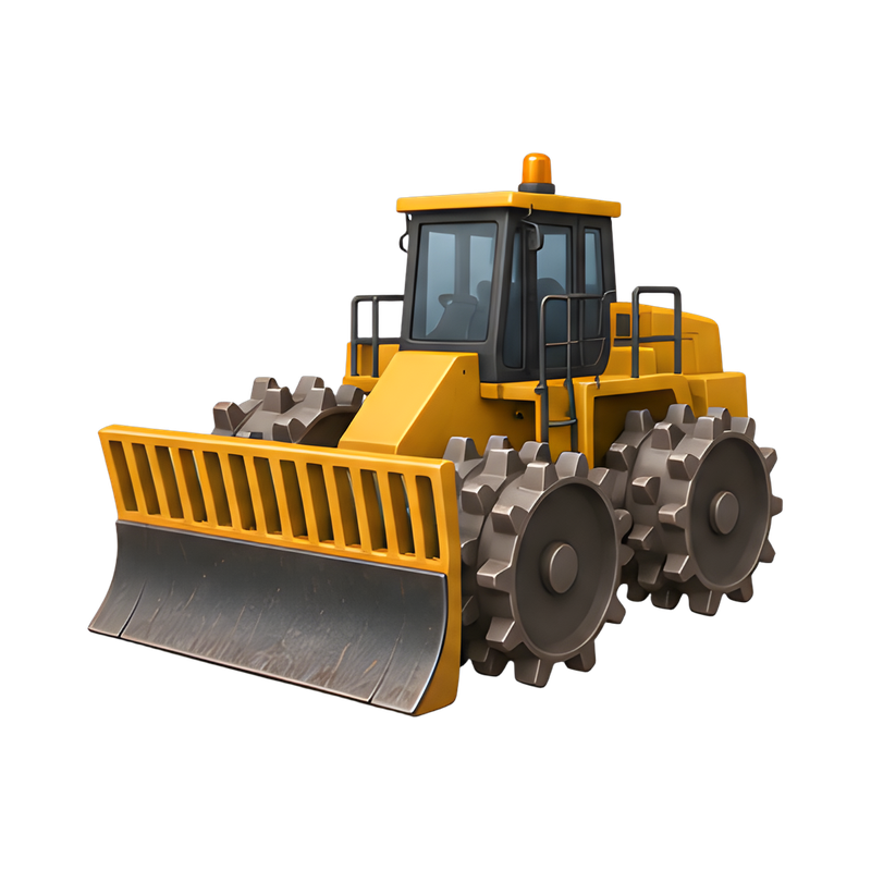 Landfill compactor in action