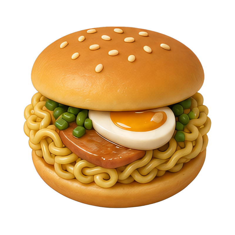 Ramen burger bun creation