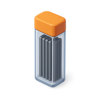 3D Icon of Lead Refills Pack with Isometric Design