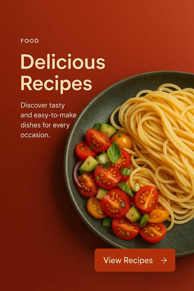 Minimalist Web Page Design Featuring Delicious Food Recipes