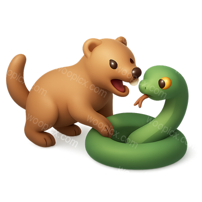 Cute Cartoon Bear and Snake Interaction