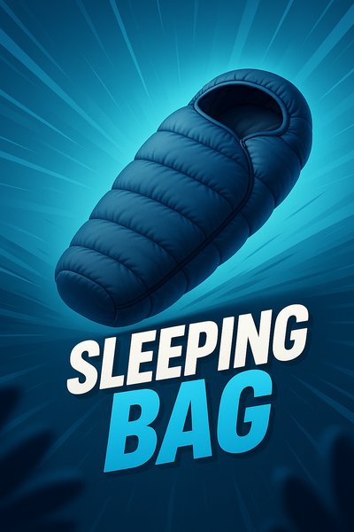 Dynamic Sleeping Bag Illustration with Bold Design Elements