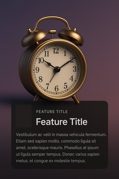 Stylish 3D Clock Design with Feature Block