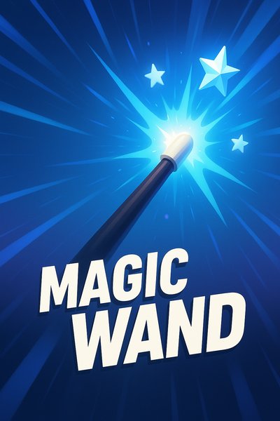 Dynamic Magic Wand Illustration with Stars